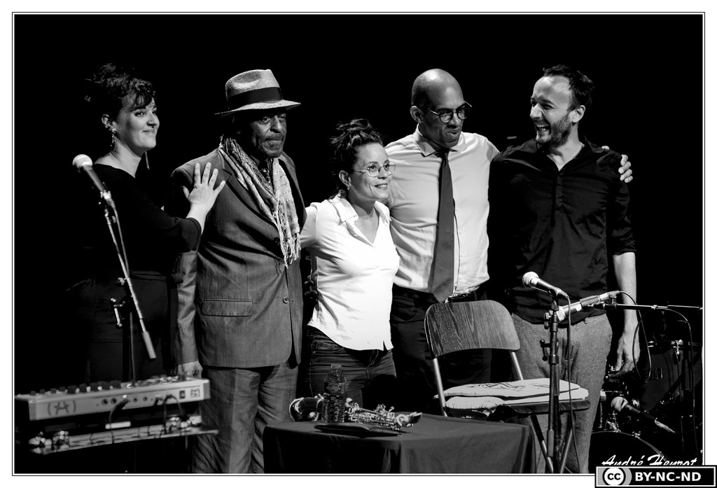 Marion-Rampal&amp;Archie-Shepp&amp;Anne-Paceo&amp;Darryl-Hall&amp;Jean-Francois-Blanchard DSC 0410 N&amp;B 30x45 Signee