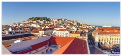 Lisbonne Arca-Rua-Augusta Vue-sur-Praca-do-comercio&amp;Cathedrale&amp;Alfama Pano DSC 0932-38