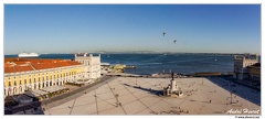 Lisbonne Arca-Rua-Augusta Vue-sur-Praca-do-comercio&amp;Tage Pano DSC 0941-46 