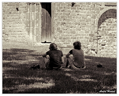 Chorin Abbaye Cyclistes DSC 0495 N&amp;B 5x4