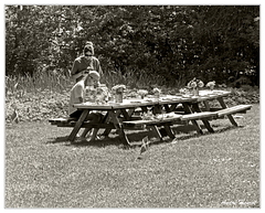 Pique-nique Jardin-botanique DSC 0420 N&amp;B 5x4