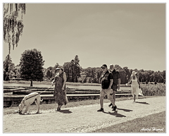 Rheinsberg Amis-avec-chien DSC 0473 N&amp;B 5x4