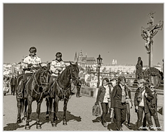 Prague Pont-Charles Garde-a-cheval DSC 9715 N&amp;B 5x4